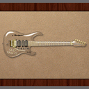 Glass guitar with vibrating strings