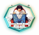 death note lawliet seated neon
